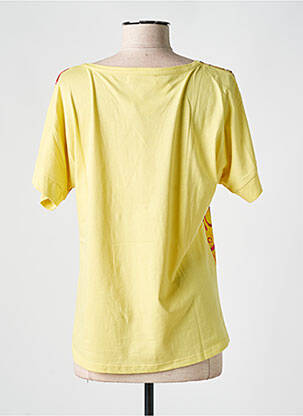 Tricou imprimeu fantezie mâneci scurte galben ABRIL femeie