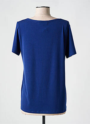 Tricou guler în v mâneci scurte albastru TELMAIL femeie