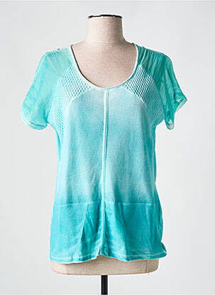 Tricou elasticitate mâneci scurte albastru CPM femeie