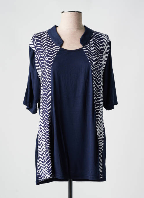 Tunică mâneci scurte albastru DEOMINO femeie