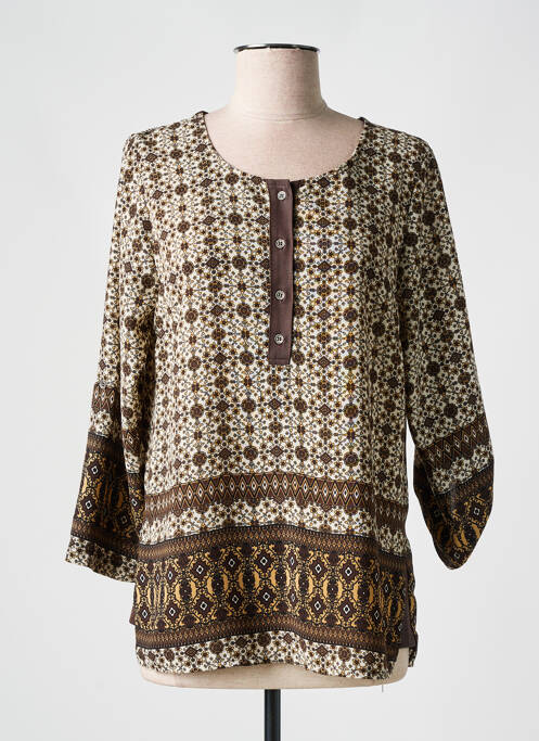 Tunică mâneci lungi maro HALOGENE femeie