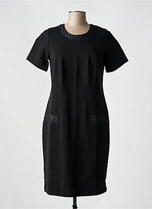 Rochie midi țesătură crep mâneci scurte negru TELMAIL femeie