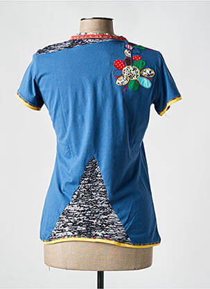 Tricou guler în v mâneci scurte albastru S.QUISE femeie