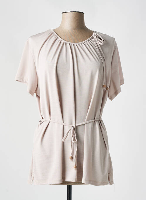 Tricou elasticitate mâneci scurte bej NAYAT femme