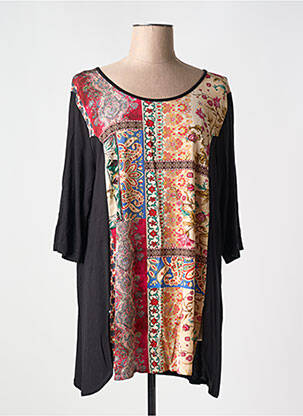 Tunică mâneci lungi negru SOPHIA CURVY femeie