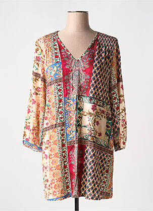 Tunică mâneci lungi bej SOPHIA CURVY femeie