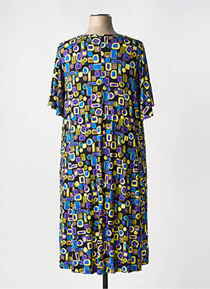 Rochie midi imprimeu fantezie mâneci scurte negru M femeie