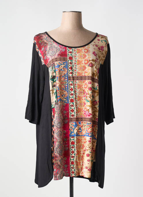 Tunică mâneci lungi negru SOPHIA CURVY femeie