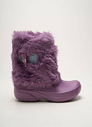 Cizme țesătură satinată vârf rotund violet CROCS fată