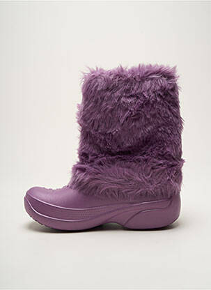 Cizme țesătură satinată vârf rotund violet CROCS fată