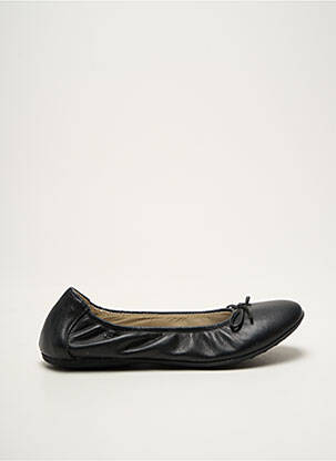 Balerine material neted vârf rotund negru NINETTE EN FLEUR fată