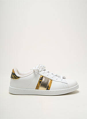 Adidași material neted vârf rotund alb VICTORIA fată