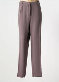 Pantalon drept țesătură crep mărime normală maro SYM femme