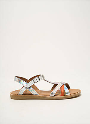 Sandale/Pantofi decupați argintiu BELLAMY fată