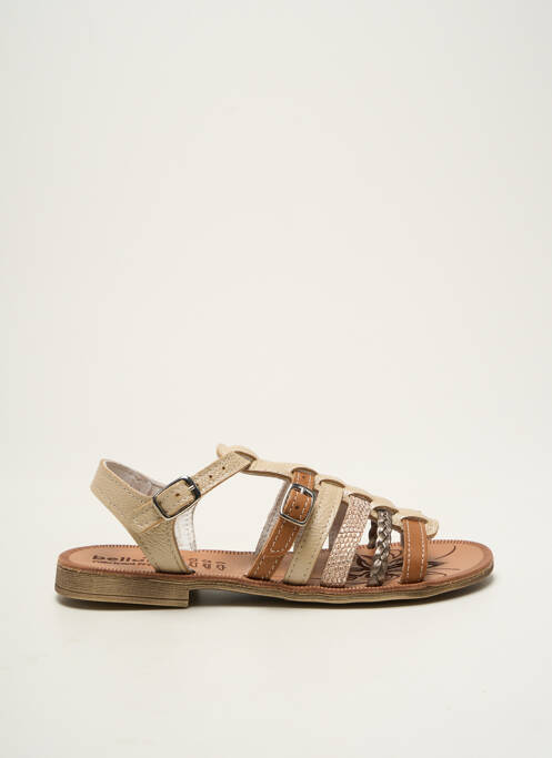 Sandale/Pantofi decupați bej BELLAMY fată