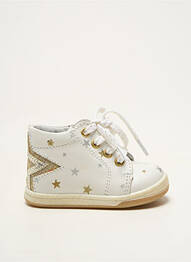 Ghete material neted vârf rotund alb BELLAMY fille