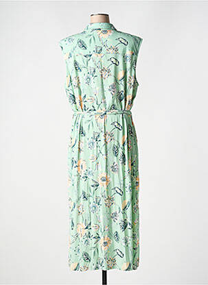 Rochie lungă imprimeu floral fără mâneci verde YESTA femeie