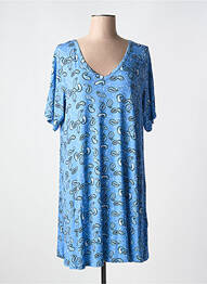 Rochie scurtă mâneci scurte mâneci scurte albastru YESTA femeie