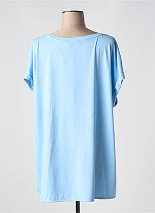 Tricou croială dreaptă mâneci scurte albastru YESTA femeie
