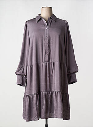 Rochie midi croială fluidă mâneci lungi violet YESTA femeie