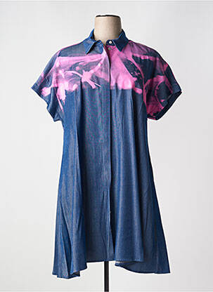 Rochie midi mâneci scurte mâneci scurte albastru MAT. femeie
