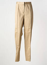 Pantalon slim țesătură poplin talie înaltă bej ELENA MIRO femme