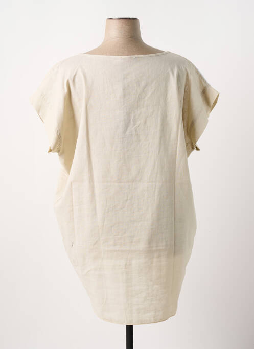 Tunică mâneci scurte bej SOPHIA CURVY femeie