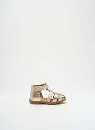 Sandale/pantofi decupați material neted vârf rotund auriu GBB fille