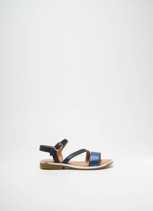 Sandale/pantofi decupați țesătură satinată chiquet albastru GBB fille