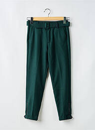 Pantalon drept închidere cu fermoar sub clapetă cu nasturi mărime normală verde FREEMAN T.PORTER femeie