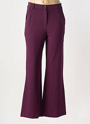 Pantalon evazat închidere cu fermoar sub clapetă cu nasturi violet SURKANA femeie