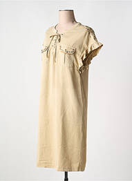 Rochie midi mâneci scurte mâneci scurte bej CREAM femme
