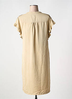 Rochie midi mâneci scurte mâneci scurte bej CREAM femeie