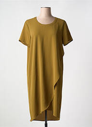 Rochie midi țesătură crep mâneci scurte verde ICHI femeie