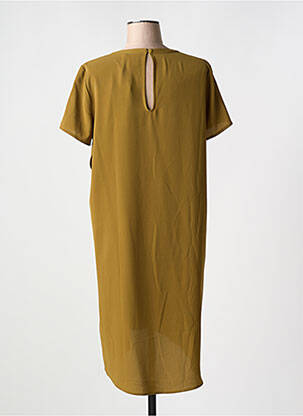 Rochie midi țesătură crep mâneci scurte verde ICHI femeie