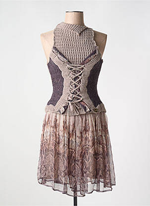 Rochie midi gri SONIA GONNELLI femeie