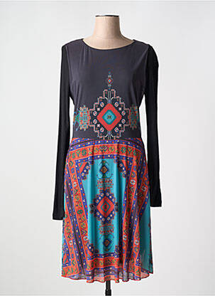 Rochie midi croială fluidă mâneci lungi gri DESIGUAL femeie