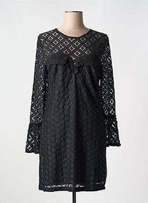 Rochie midi imprimeu fantezie mâneci lungi negru DESIGUAL femeie