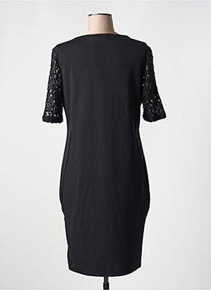 Rochie midi imprimeu fantezie mâneci scurte negru FRANSA femeie