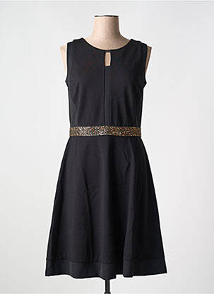 Rochie midi fără mâneci fără mâneci negru NIZA femeie
