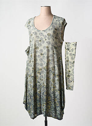 Rochie midi imprimeu floral mâneci lungi verde MYRINE femeie