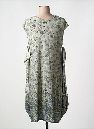 Rochie midi imprimeu floral mâneci lungi verde MYRINE femeie