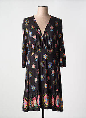 Rochie midi croială fluidă mâneci 3/4 negru DESIGUAL femeie