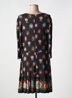 Rochie midi croială fluidă mâneci 3/4 negru DESIGUAL femeie