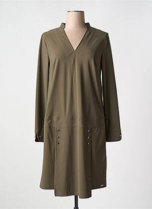 Rochie midi mâneci lungi mâneci lungi verde MC PLANET femeie