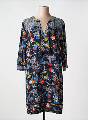 Rochie midi imprimeu floral mâneci 3/4 albastru FRANSA femeie