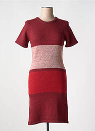 Rochie pulover guler rotund mâneci scurte roșu LAVAND femeie