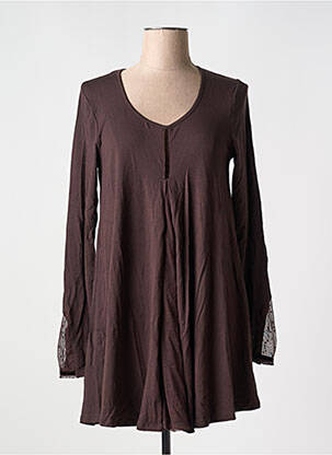 Rochie scurtă mâneci lungi mâneci lungi maro MYRINE femeie