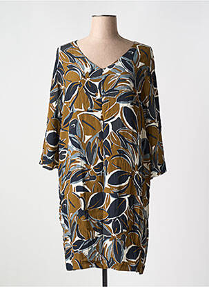 Rochie midi mâneci 3/4 mâneci 3/4 maro LA FEE MARABOUTEE femeie