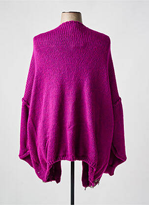 Vestă cu mâneci lungi tricotaj din plasă violet TRICOT STATION femeie